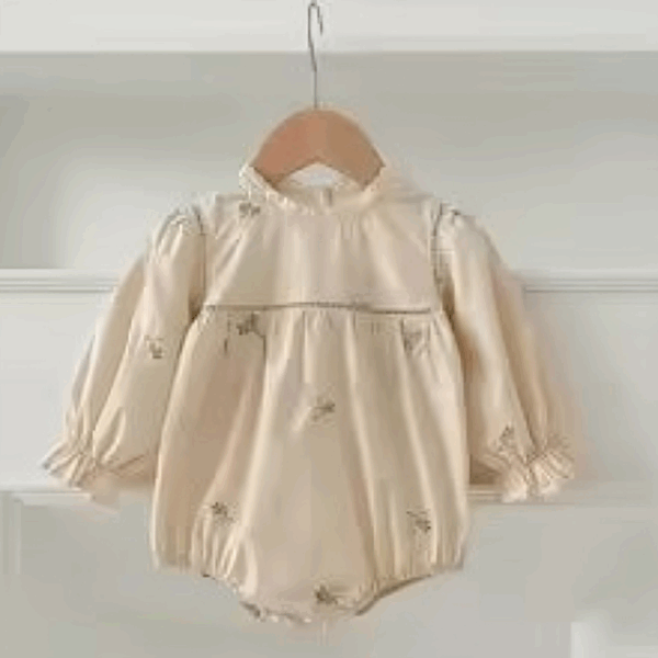 Mini Fashion™ - Comfortabel&Stijlvol - Lente Romper Jurkjes Kinderen Romper - Beige patroon / 62 (2-4 maanden) | Educatief Speelgoed - Afbeelding 1