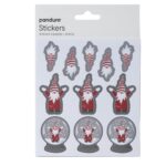 Stickers - 3 vellen - knuffelkerstmannen