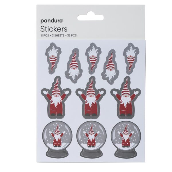 Stickers - 3 vellen - knuffelkerstmannen - Afbeelding 1