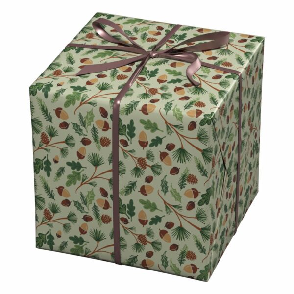 Cadeaupapier - 10 meter - eikeltjes - Afbeelding 1