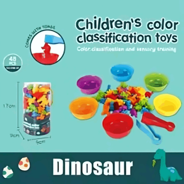 Rainbow Teddy Bears Toys™ - Educatief&Creatief - Regenboog Telberen Beertjes (Dinosaurus) | Educatief Speelgoed - Afbeelding 1