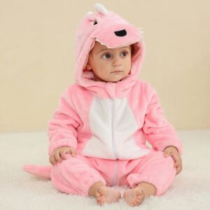 Mini Fashion™ – Dieren Dromenland – Kinder Dieren Onesie Roze draak / 110 (24-30 maanden) | Educatief Speelgoed