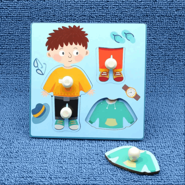 Clever Puzzle™ - Slim Spelen - Houten Puzzel Jongetje | Educatief Speelgoed - Afbeelding 1