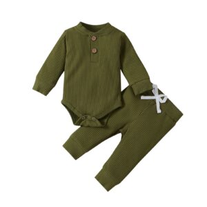 Mini Fashion™ – Comfortabel Baby Kledingset Legergroen / 90 (12–18 maanden) | Educatief Speelgoed