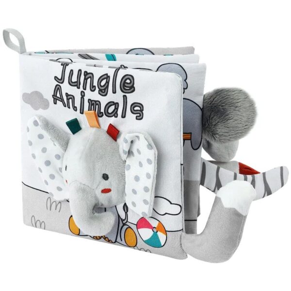 Soft Sensory Book– Voelen&Ontdekken– Baby Boekje Jungle dieren | Educatief Speelgoed - Afbeelding 1