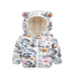 Mini Fashion™ - Polyester winterjas met Capuchon Wit / 120 (7-8 jaar) | Educatief Speelgoed