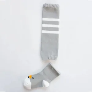 Mini Fashion™ - Babystapjes in style - Beenwarmersetje Grijs/Wit / S (0-1 jaar) | Educatief Speelgoed