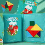 Woods™ - Stimuleer Logisch denken - Houten Tangram Puzzel Lichtblauw | Educatief Speelgoed