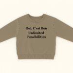 Mini Fashion™ -"Oui, C'est bon."- Sweater Mistig Taupe / 110 | Educatief Speelgoed
