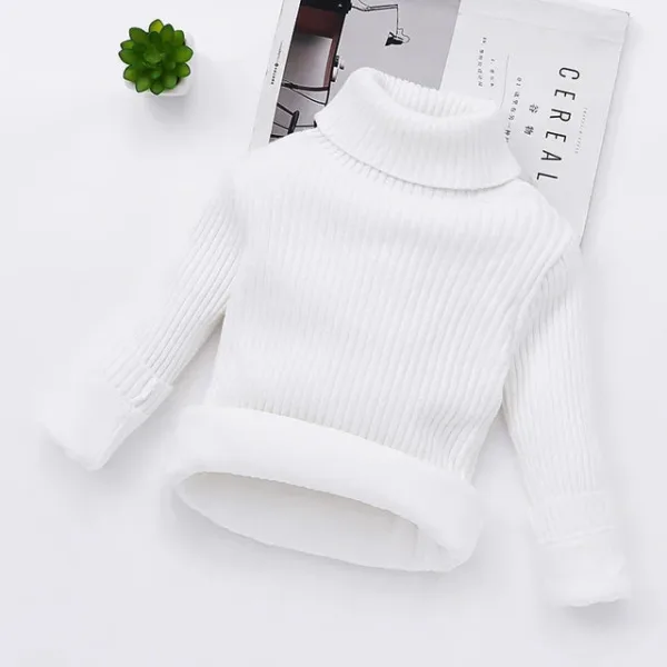 Mini Fashion™ - Wattenstaapje Coltrui voor kinderen Wit / 110 (4 jaar) | Educatief Speelgoed - Afbeelding 1