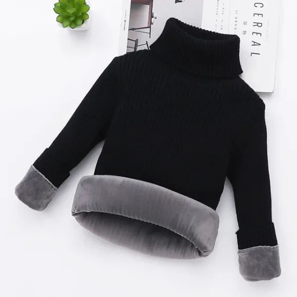 Mini Fashion™ - Wattenstaapje Coltrui voor kinderen Zwart / 140 (7-8 jaar) | Educatief Speelgoed - Afbeelding 1