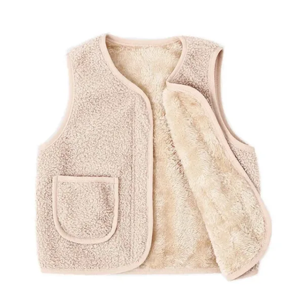 Mini Fashion™ - Gilet Lamswol look Wit / 140 (6-7 jaar) | Educatief Speelgoed - Afbeelding 1
