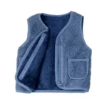 Mini Fashion™ - Gilet Lamswol look Blauw / 80 (6-12 maanden) | Educatief Speelgoed