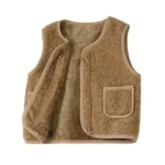Mini Fashion™ - Gilet Lamswol look Beige / 140 (6-7 jaar) | Educatief Speelgoed