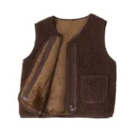 Mini Fashion™ - Gilet Lamswol look Bruin / 140 (6-7 jaar) | Educatief Speelgoed