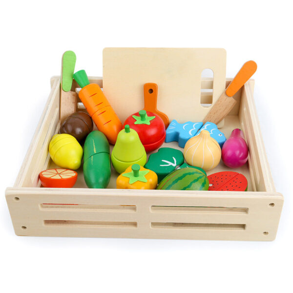 Woods™ | Houten groente en fruit kistje Multicolor | Educatief Speelgoed - Afbeelding 1