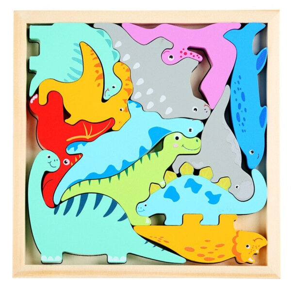 Woods™ - Wie past de vormen in de lijst? - Vormen puzzel (2+1 GRATIS) Dinosaurus | Educatief Speelgoed - Afbeelding 1