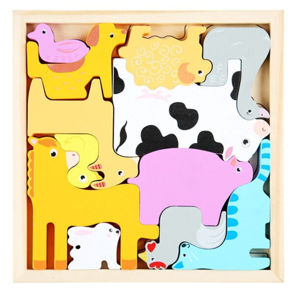 Woods™ - Wie past de vormen in de lijst? - Vormen puzzel (2+1 GRATIS) Boerderij | Educatief Speelgoed - Afbeelding 1