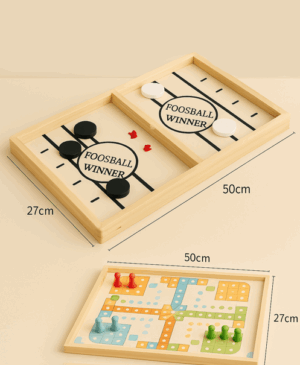 Foosball™ - Gemakkelijk Op Te Zetten - Houten bordspel Groot + Mens erger je niet | Educatief Speelgoed