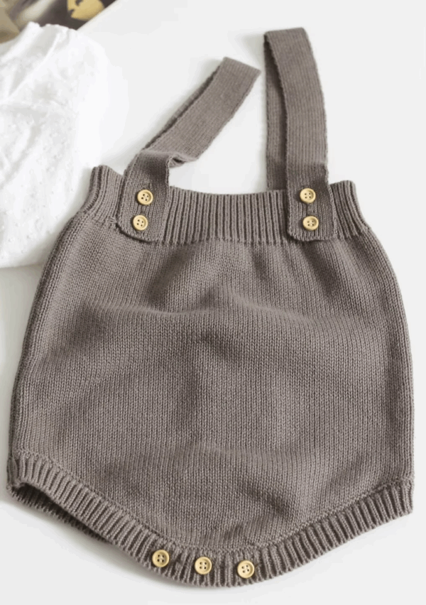 Mini Fashion™ - Schattige Gebreide Babyromper Khaki romper / 70 (6-12 maanden) | Educatief Speelgoed - Afbeelding 1