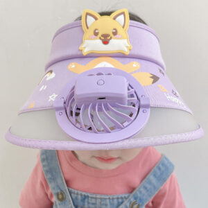 Mini Fashion™ - Houd Het Hoofd Koel - Ventilator Hoed Paars / 50-54cm (3-12 Jaar) | Educatief Speelgoed