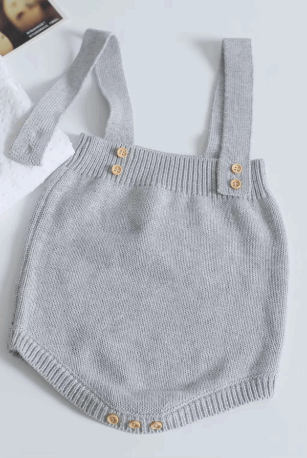Mini Fashion™ - Schattige Gebreide Babyromper Grijze romper / 80 (12 maanden) | Educatief Speelgoed - Afbeelding 1