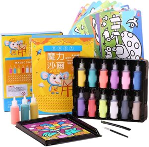 DIY Painting™ - Creatief met zand - Zandschilder set Set van 6 kleuren + 6 GRATIS | Educatief Speelgoed
