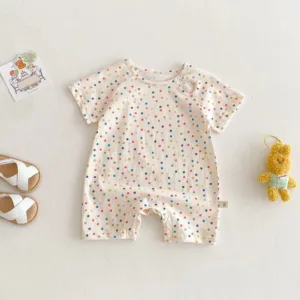 Mini Fashion™ – Luchtig&Lief– Baby Romper Puntjes / 73 (9-12 maanden) | Educatief Speelgoed