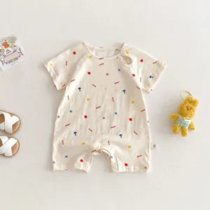 Mini Fashion™ – Luchtig&Lief– Baby Romper Letter / 73 (9-12 maanden) | Educatief Speelgoed