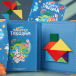 Woods™ - Stimuleer Logisch denken - Houten Tangram Puzzel Donkerblauw | Educatief Speelgoed