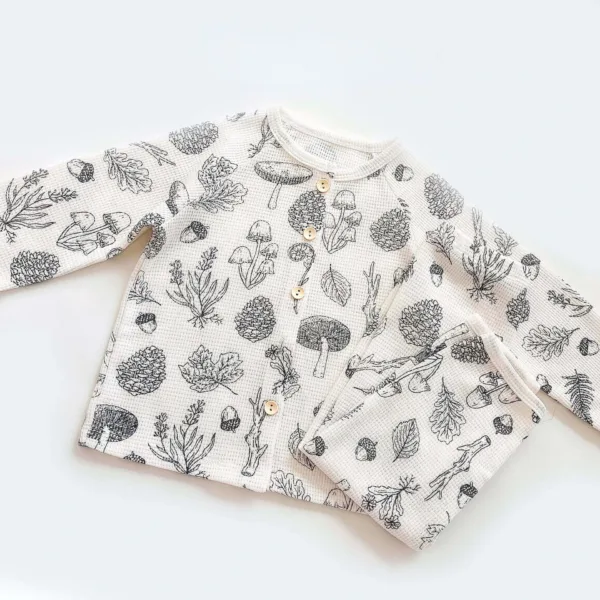 Mini Fashion™ - Luchtig Katoen - Kinder Pyjama Wit - Herfst / 120 (5 jaar) | Educatief Speelgoed - Afbeelding 1