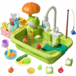 Children Kitchen– Waterpret&Leren– 2-in-1 Speelgootsteen Kikker | Educatief Speelgoed