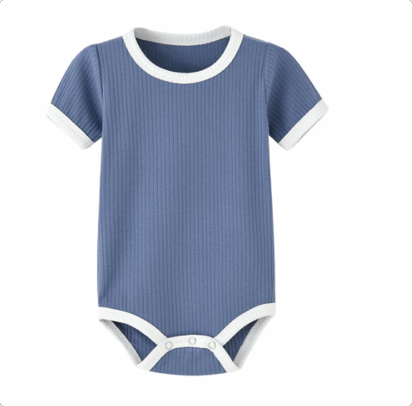 Mini Fashion™ - Leuke Kleurencombinaties - Baby Romper Marineblauw / 70 (6-12 maanden) | Educatief Speelgoed - Afbeelding 1