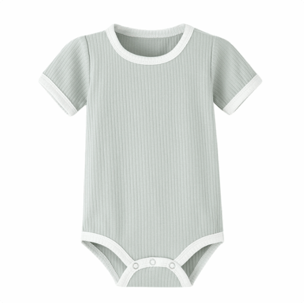 Mini Fashion™ - Leuke Kleurencombinaties - Baby Romper Saliegroen / 80 (1-2 jaar) | Educatief Speelgoed - Afbeelding 1