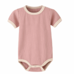 Mini Fashion™ - Leuke Kleurencombinaties - Baby Romper Stoffig roze / 50 (0-3 maanden) | Educatief Speelgoed