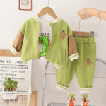 Mini Fashion™ - Casual Dino - 3-Delige set Groen / 104 (4-5 jaar) | Educatief Speelgoed