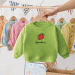 Mini Fashion™ - Aardbei Sweater Aardbei - Groen / 100 (3 jaar) | Educatief Speelgoed