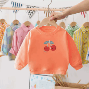 Mini Fashion™ - Kersen Sweater Kers - Oranje / 130 (6 jaar) | Educatief Speelgoed