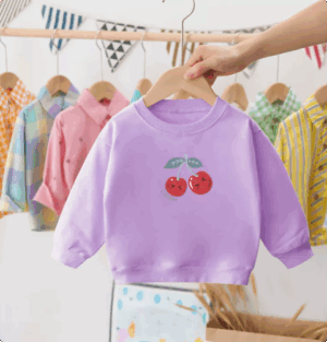 Mini Fashion™ - Kersen Sweater Kers - Paars / 80 (1 jaar) | Educatief Speelgoed