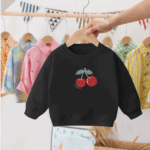 Mini Fashion™ - Kersen Sweater Kers - Zwart / 80 (1 jaar) | Educatief Speelgoed