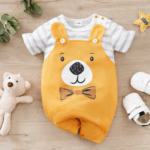 Mini Fashion™ - Comfort Voor Elke Nacht - Pyjama Bodysuit korte mouwen 66 (4-6 maanden) / Beertje Vriend | Educatief Speelgoed