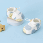 Mini Fashion™ - Comfortabel&Zacht - Baby Schoentjes Blauw lachend gezicht / 12 (6-12 maanden) | Educatief Speelgoed
