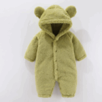Mini Fashion™ - Met Capuchon - Fleece Romper Groen / 80 (9-12 maanden) | Educatief Speelgoed