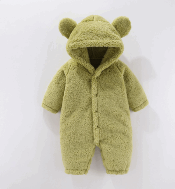 Mini Fashion™ - Met Capuchon - Fleece Romper Groen / 80 (9-12 maanden) | Educatief Speelgoed - Afbeelding 1