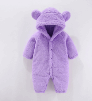 Mini Fashion™ - Met Capuchon - Fleece Romper Paars / 80 (9-12 maanden) | Educatief Speelgoed