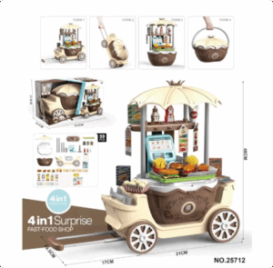 Candy Cart™ - Zoete pret op wielen - IJswagen Bruin (incl. trolley) | Educatief Speelgoed
