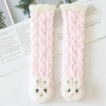 Mini Fashion™ - Extra Warm - Lange Baby Sokjes Roze konijn / S (0–12 maanden) | Educatief Speelgoed