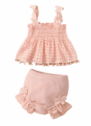 Mini Fashion™ - Speels&Luchtig - Zomer Set Meisje Roze / 75 (3–6 maanden) | Educatief Speelgoed