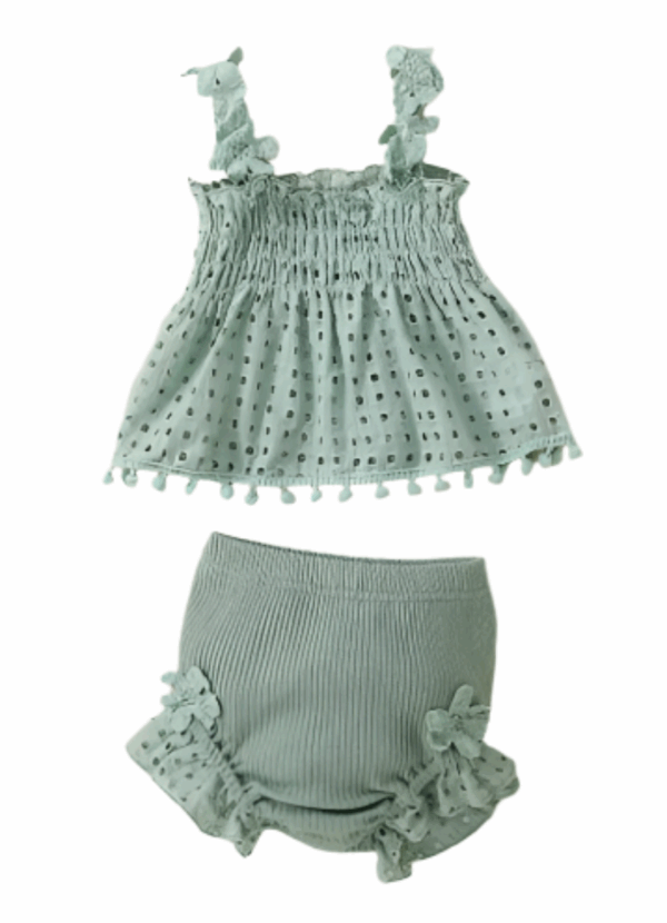 Mini Fashion™ - Speels&Luchtig - Zomer Set Meisje Groen / 85 (12–18 maanden) | Educatief Speelgoed - Afbeelding 1