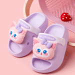 Mini Fashion– Vrolijk&Veilig– Polka Strand Slippers Paarse Kat / 150 (2–3 jaar) | Educatief Speelgoed